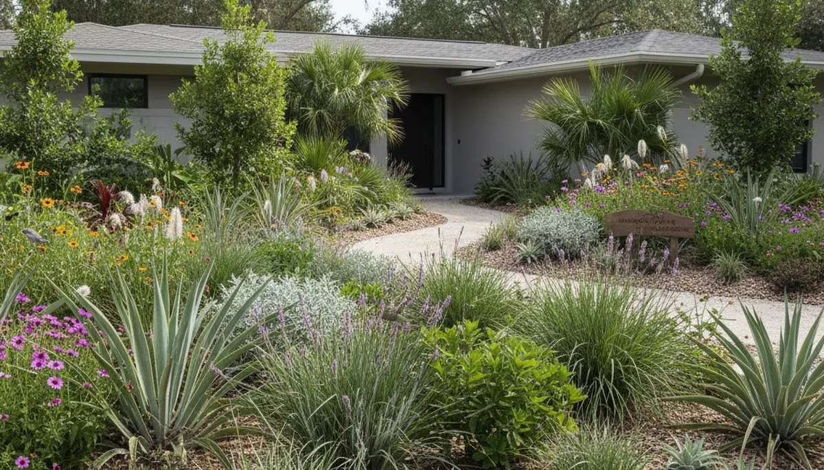 Sustainable native plant garden with drought-tolerant landscaping in Sarasota FL by Chop Chop Landscaping