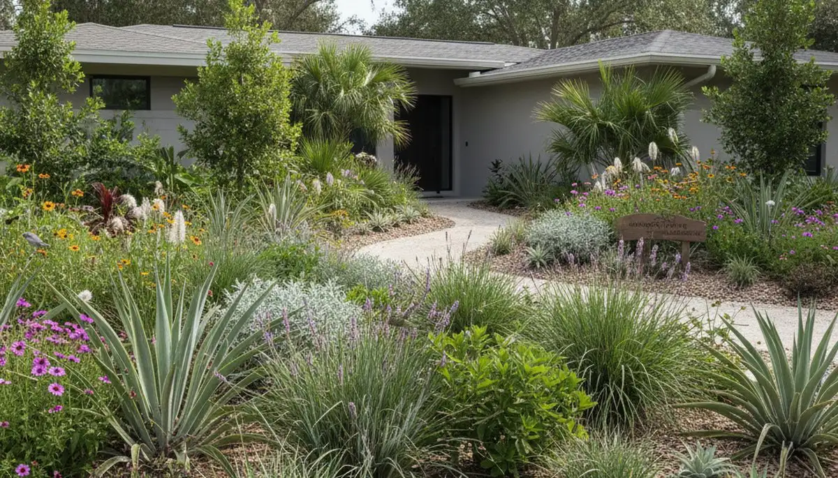 Sustainable native plant garden with drought-tolerant landscaping in Sarasota FL by Chop Chop Landscaping
